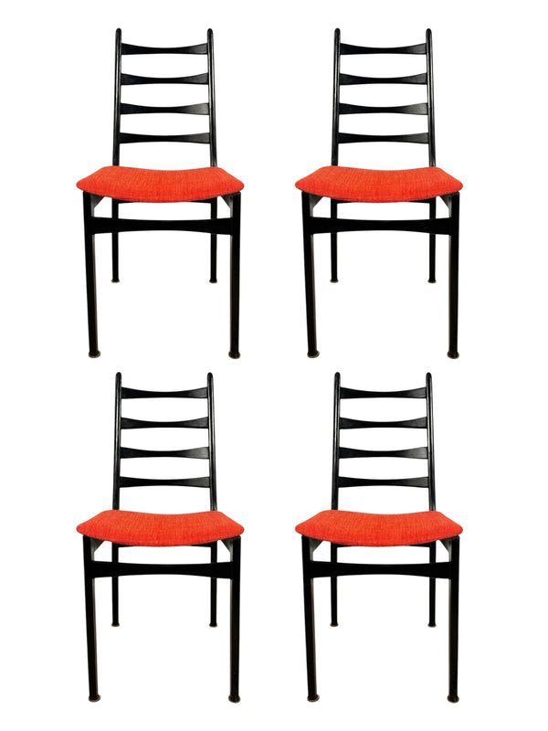 Set of 4 Italian Mid-Century Modern Ladder-Back Dining Chairs image 0