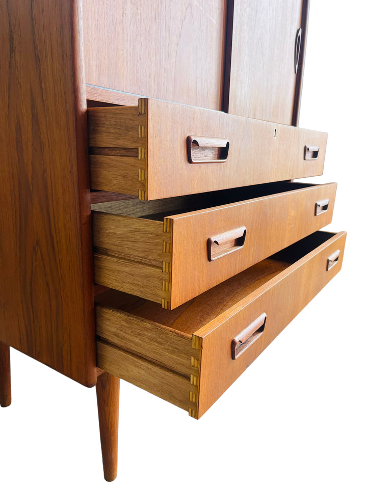 Danish Modern Teak Chest with Sliding Doors image 4