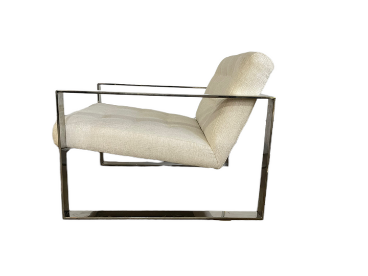 Mid-Century Modern Chrome Lounge Chair & Ottoman  image 6