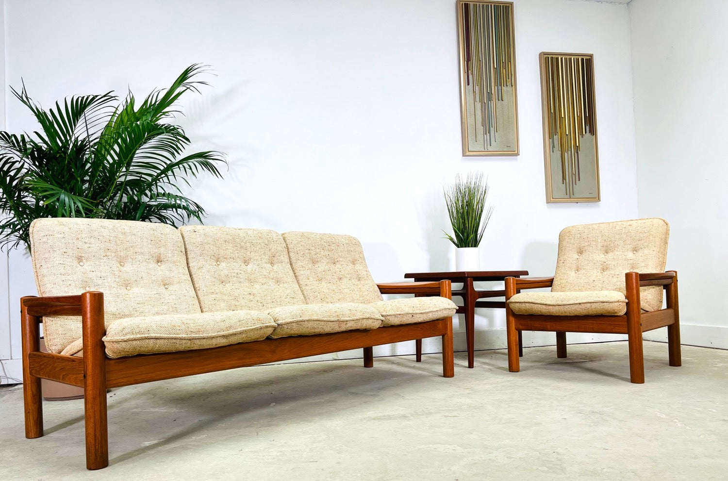 Set 2 Danish Modern Teak Sofa & Chair By Domino Mobler image 14