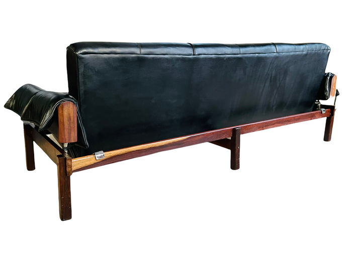 Percival Lafer Brasilian Rosewood Leather Sofa  image 9