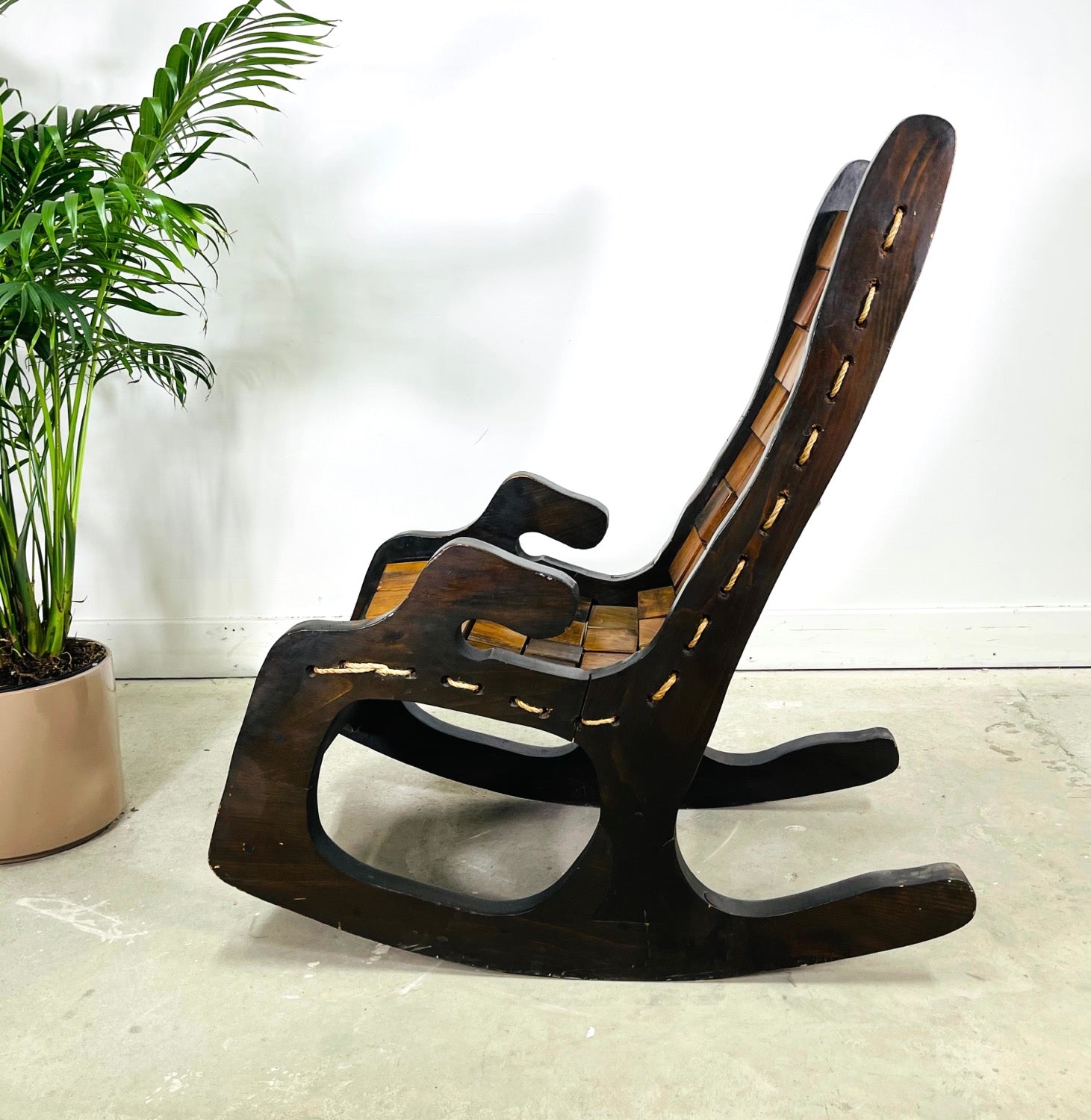 Vintage Woodblock Rocking Chair image 4