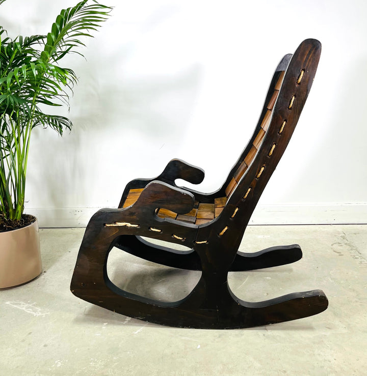 Vintage Woodblock Rocking Chair image 4
