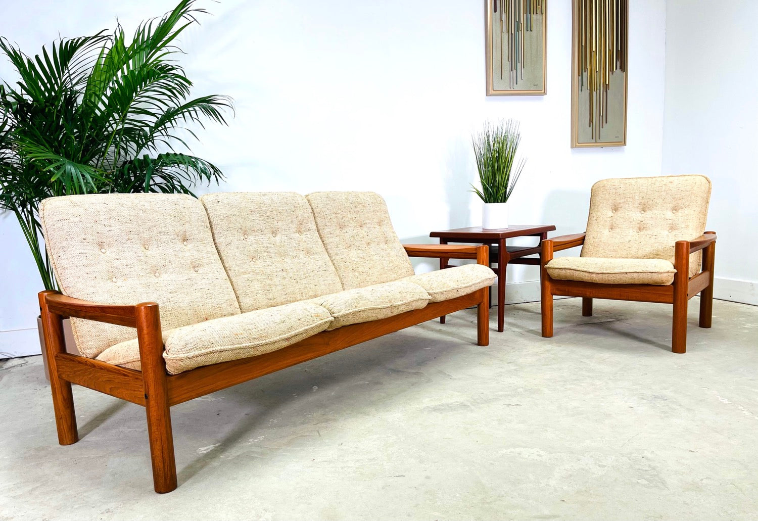 Set 2 Danish Modern Teak Sofa & Chair By Domino Mobler image 0