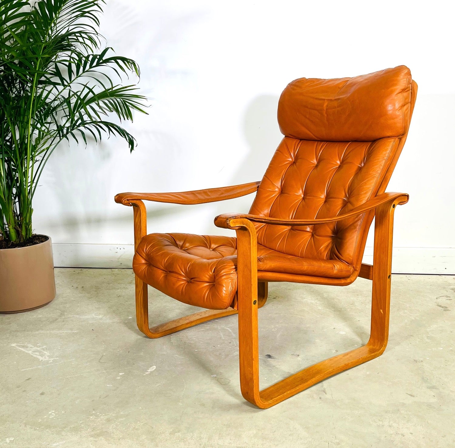 Mid-Century Danish Modern Leather Armchair by OY BJ Dahlqvist image 1
