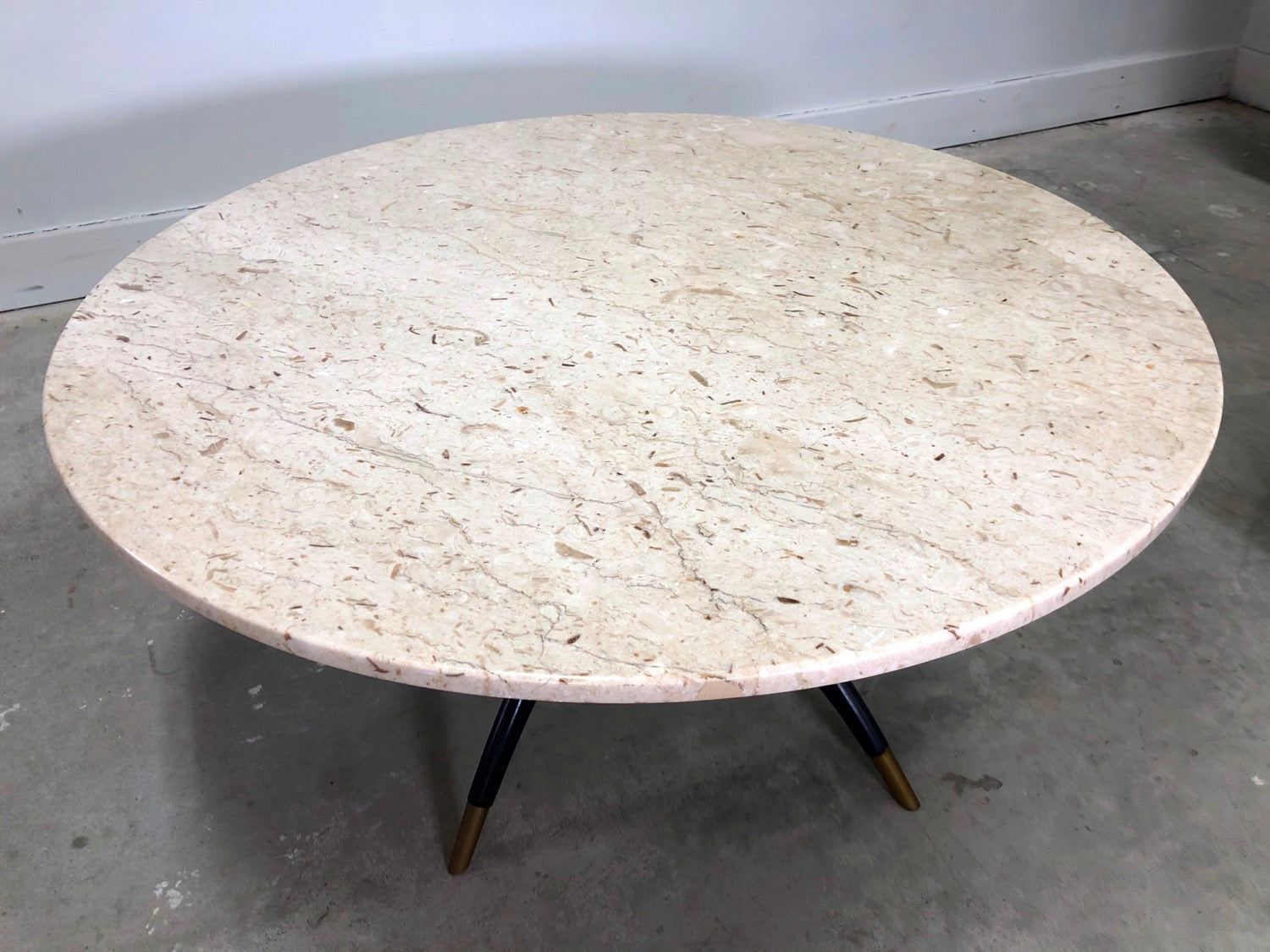 Italian Travertine Stone Top  Spider Coffee Table image 2