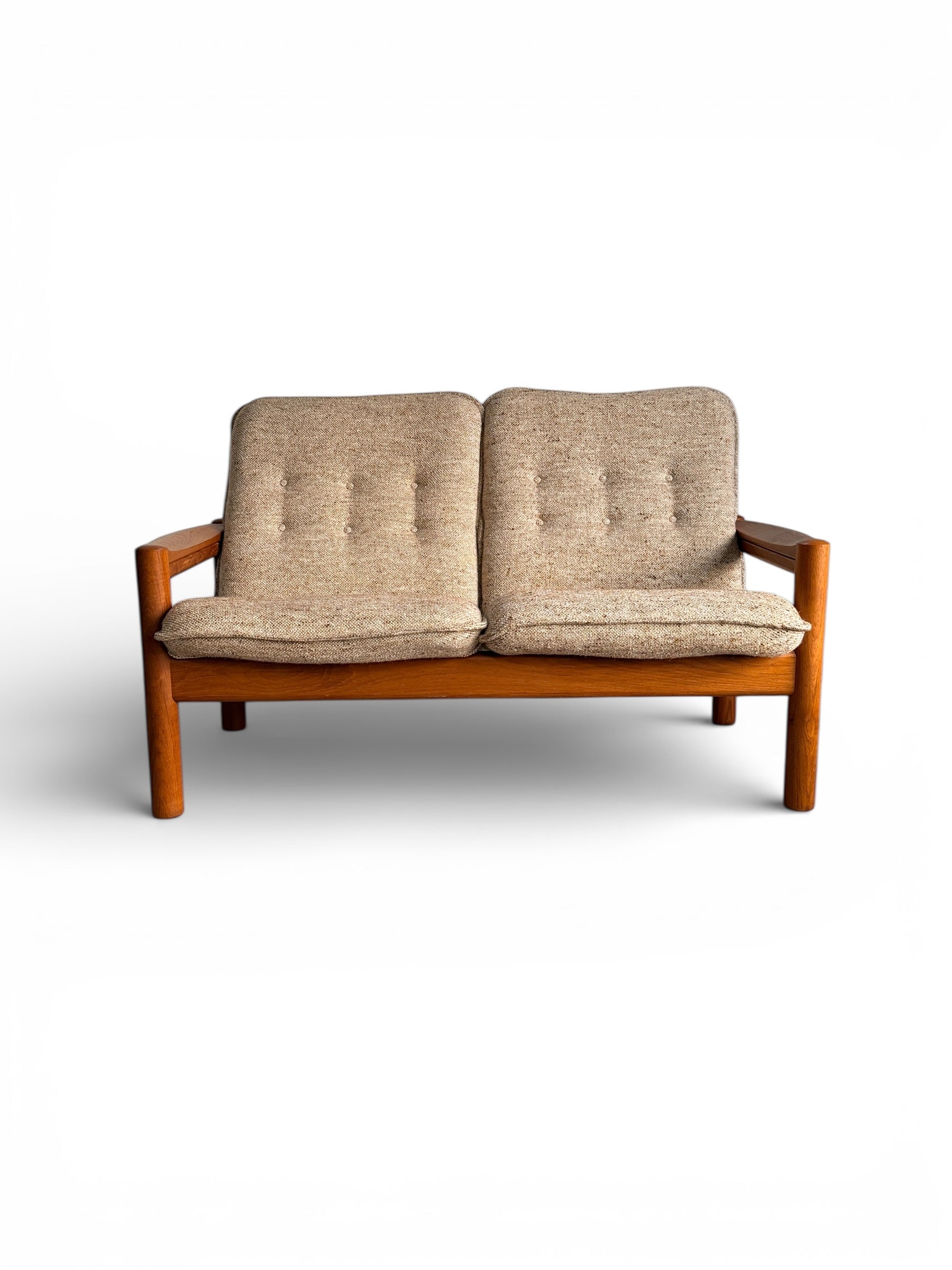 Danish Modern Teak Loveseat by Domino Møbler| Vintage Scandinavian Two-Seat Sofa