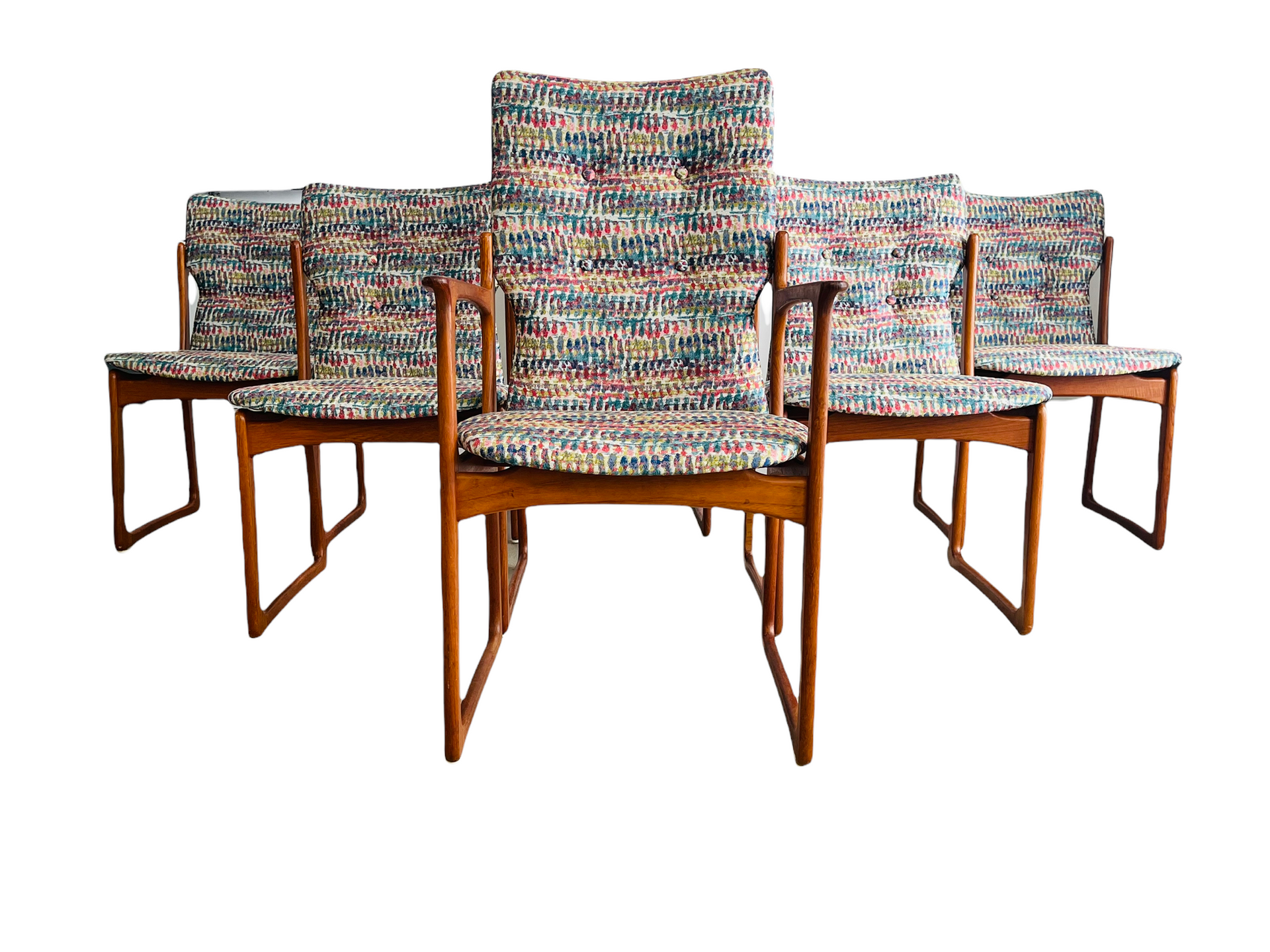 Set 6 Danish Modern Teak Dining Chairs by Vamdrup Stolefabrik image 0
