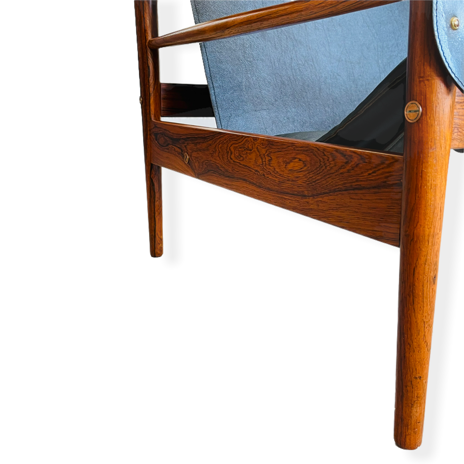 Danish Modern Rosewood Antelope Safari Leather Chair by Hans Olsen image 10