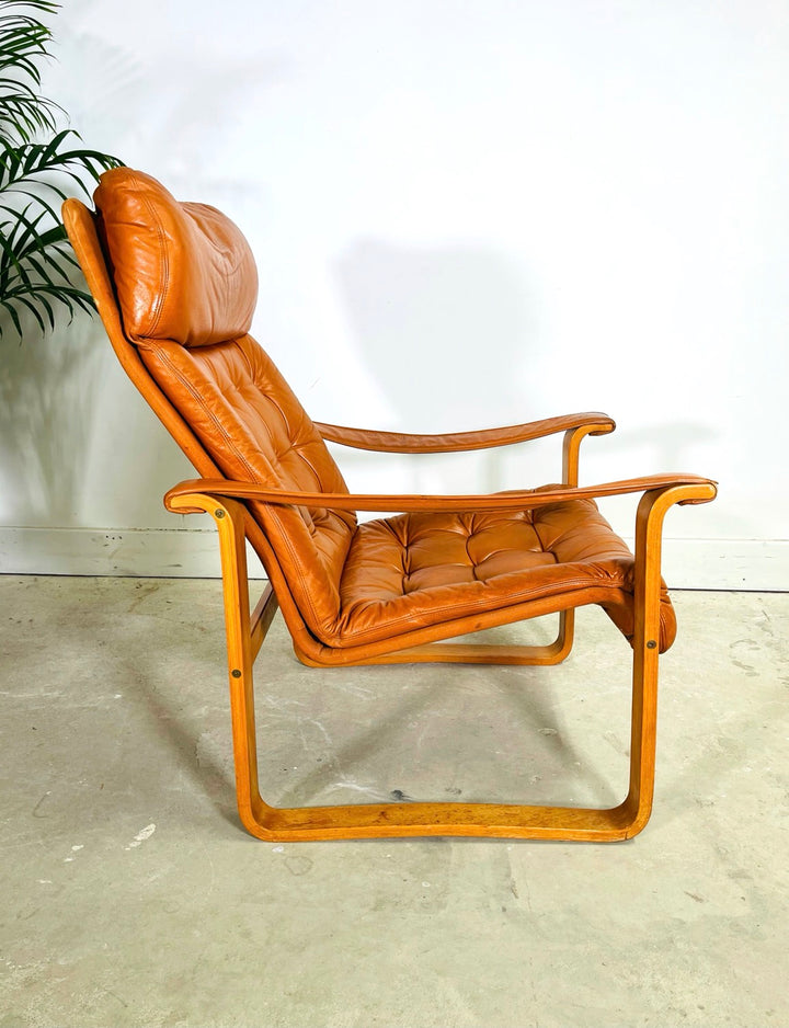 Mid-Century Danish Modern Leather Armchair by OY BJ Dahlqvist image 4