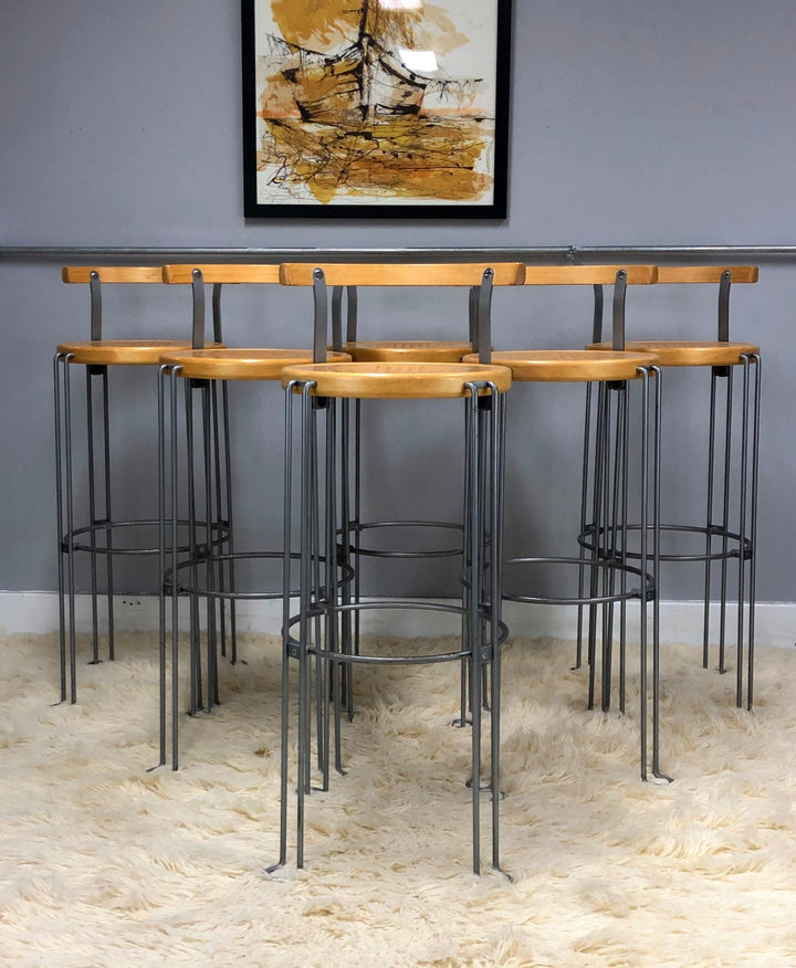 Mid 20th Century Designer Industrial Bar Stool By Borge Lindau For Bla Station image 1