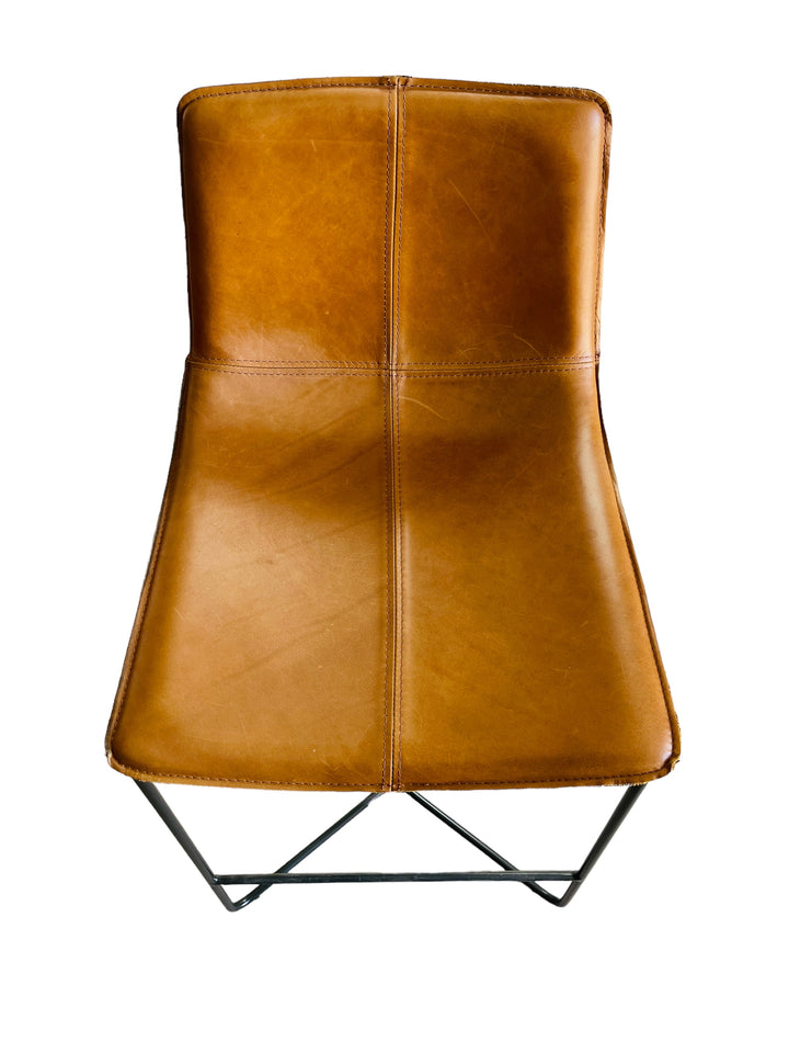 Pair of Brown Leather Bar Stools image 7