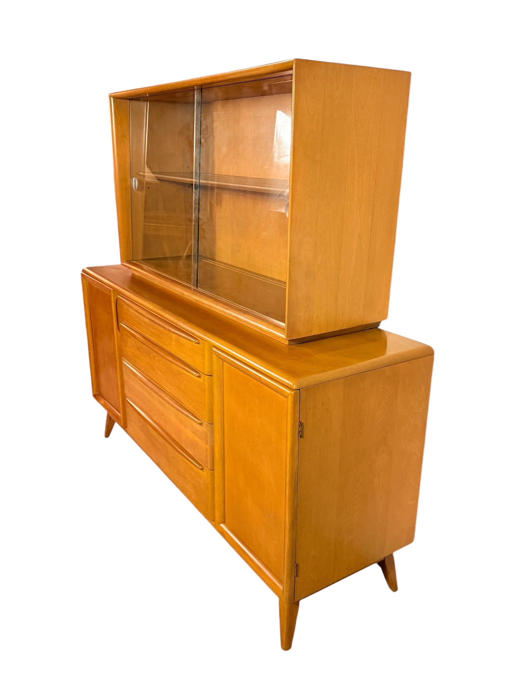 Heywood-Wakefield Maple Hutch Cadenza with Glass Display image 10