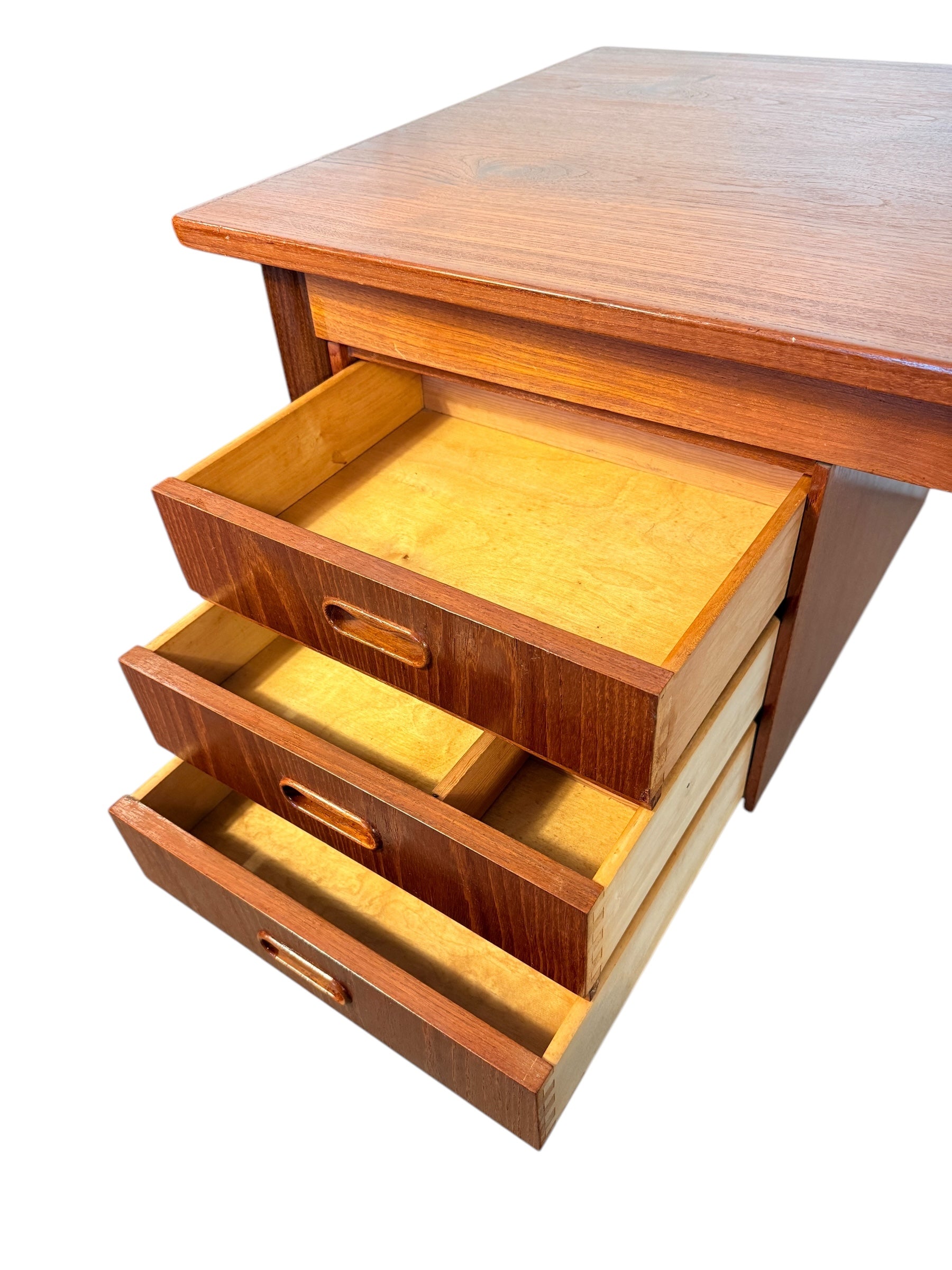 Danish Teak Writing Desk by Arne Vodder with Sliding Drawers image 5