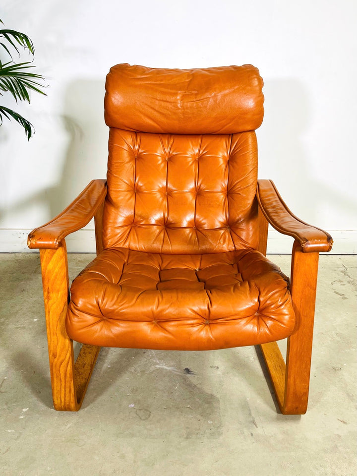 Mid-Century Danish Modern Leather Armchair by OY BJ Dahlqvist image 6