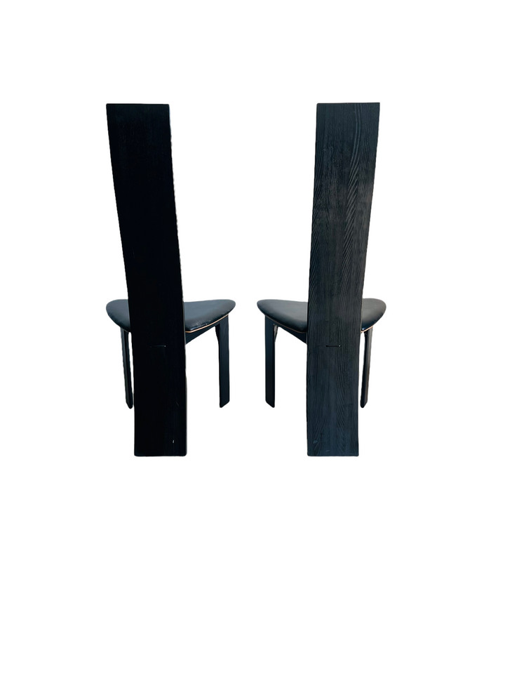 Set 4 Danish Ebonized Dining Chairs Designed by Bob & Dries Van Den Berghe image 7