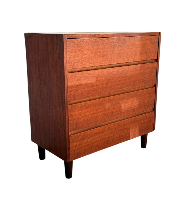 Mid-century Modern Walnut Four Drawer Dresser  image 1