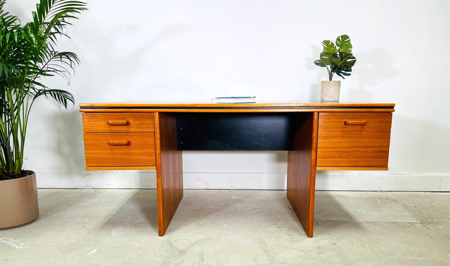 Danish Modern Teak Executive Desk with Bookcase by Bent Silberg Mobler image 4