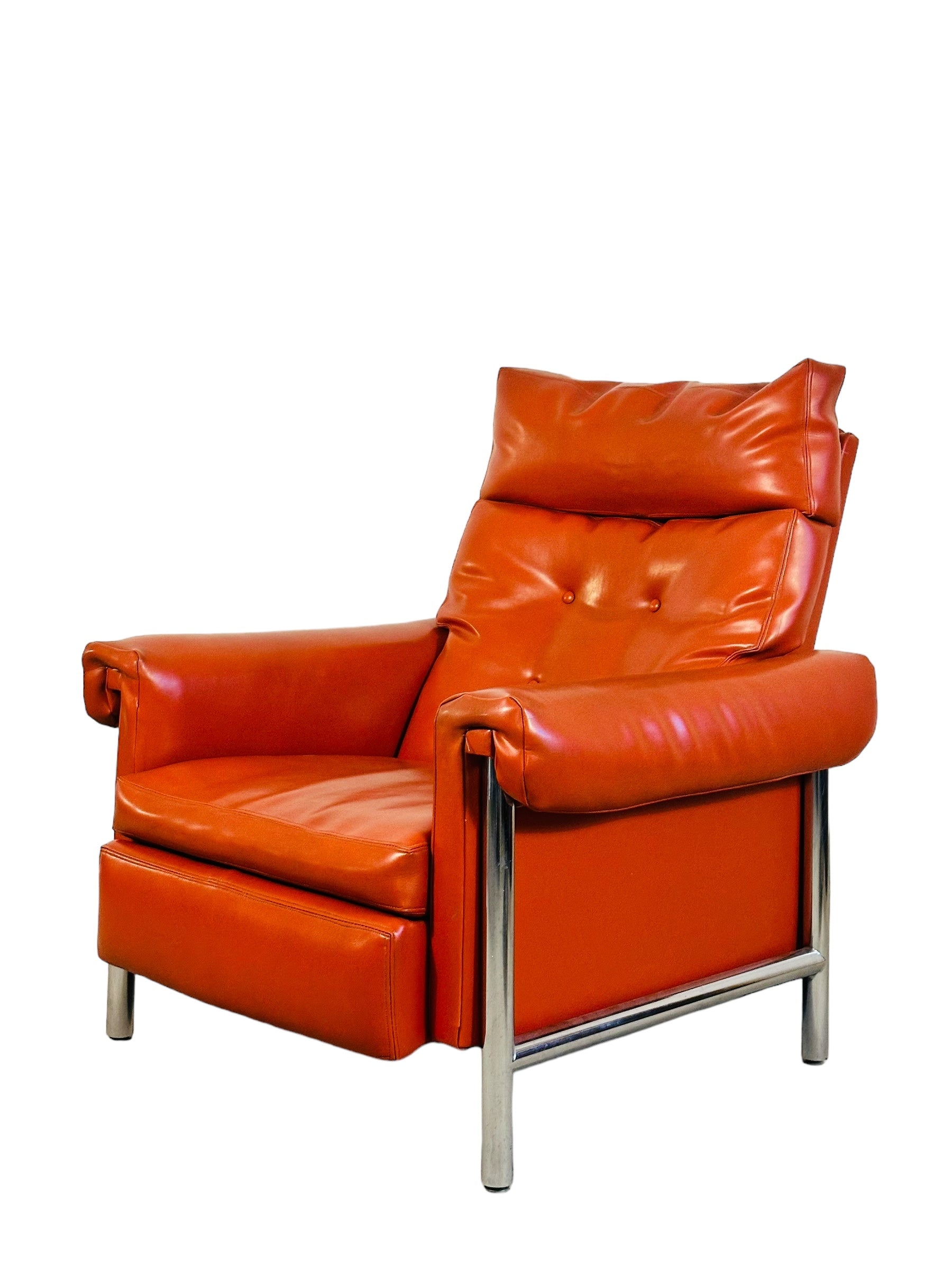 Mid Century Modern Chrome Recliner / Lounge Chair image 1