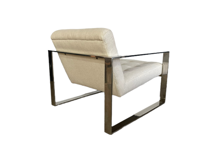 Mid-Century Modern Chrome Lounge Chair & Ottoman  image 4