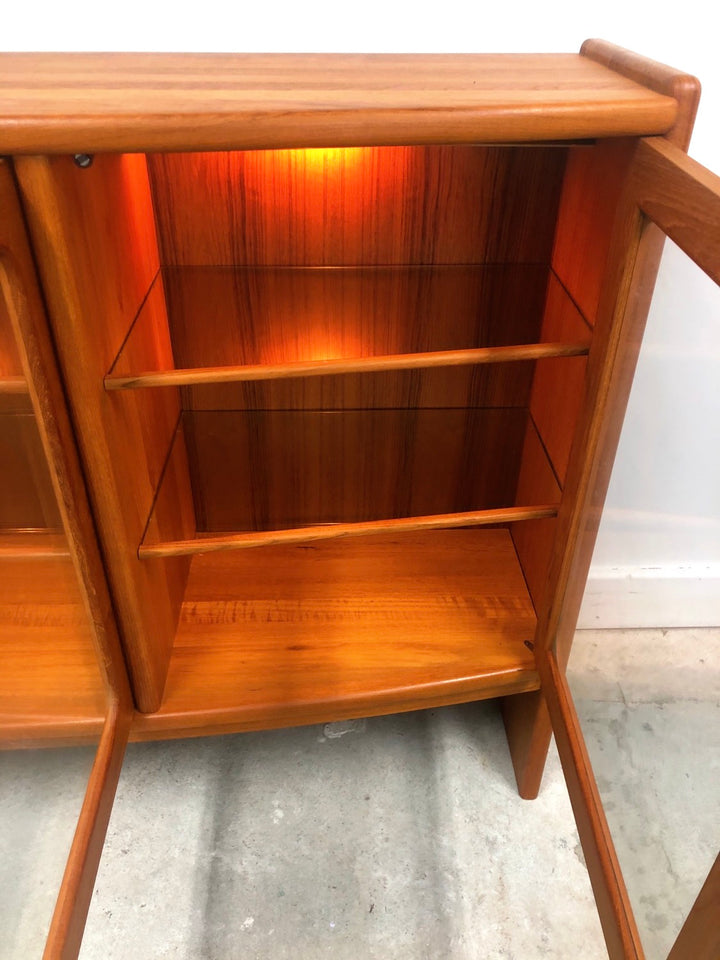 Mid-Century Modern Teak Bookcase with Glass Doors In Style of J.L. Moller image 2