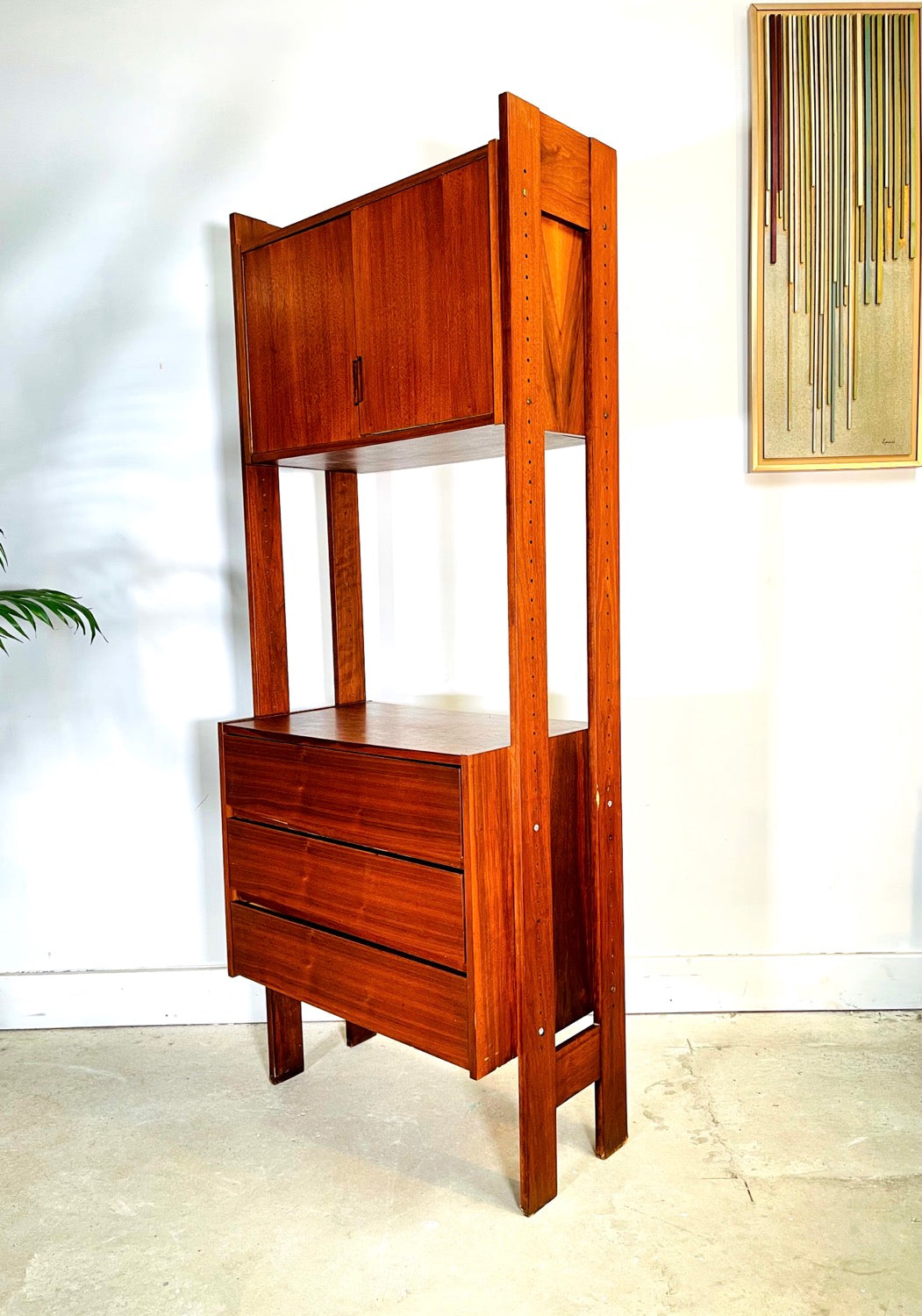 Mid-Century Teak Single Bay Wall Unit image 1