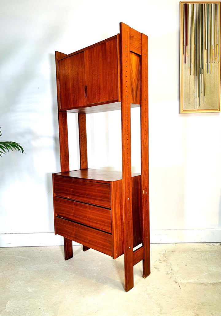 Mid-Century Teak Single Bay Wall Unit image 1