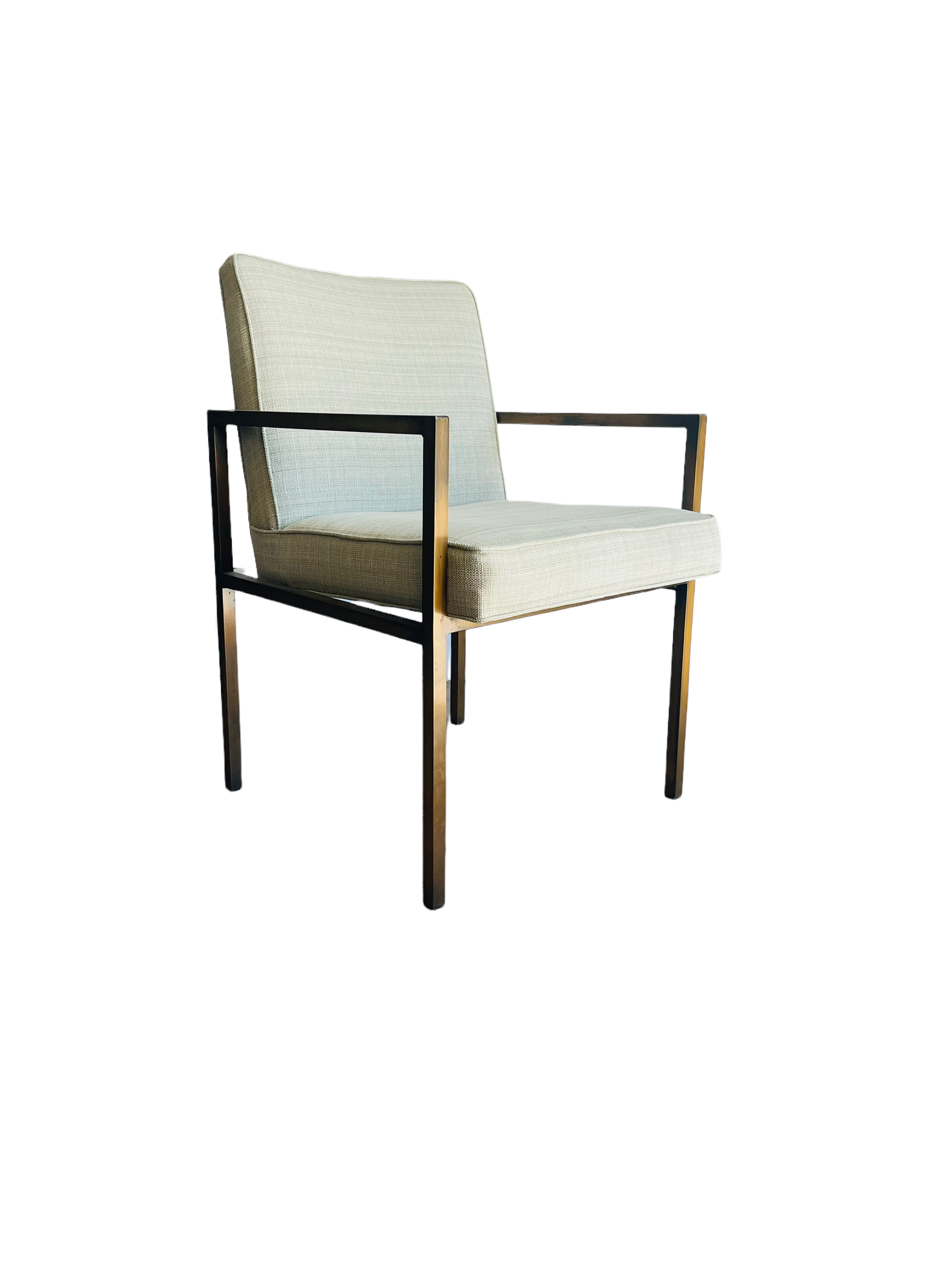 Mid Century Modern Brass Frame Armchair image 1