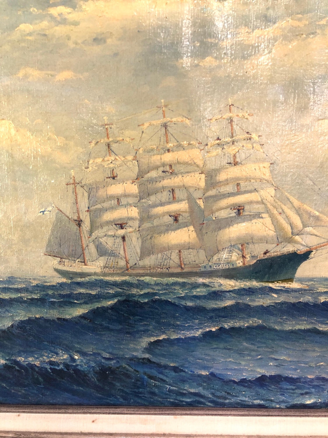 Nautical Scene Oil on Canvas  image 3
