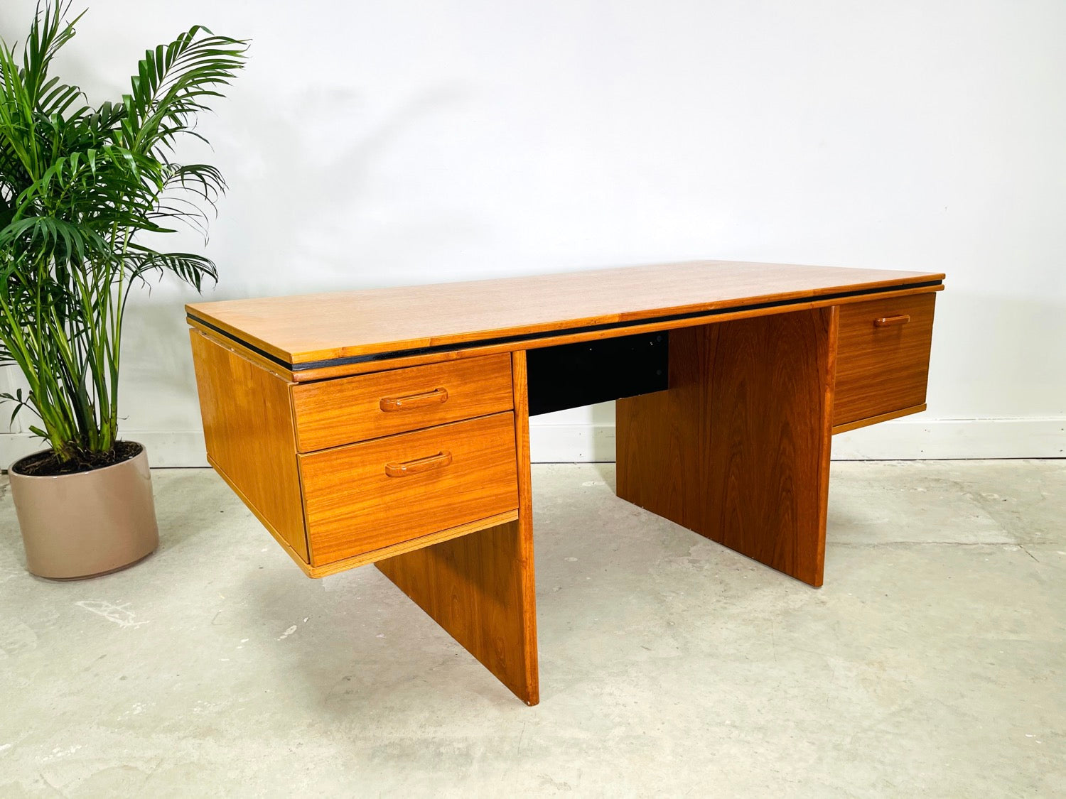 Danish Modern Teak Executive Desk with Bookcase by Bent Silberg Mobler image 3