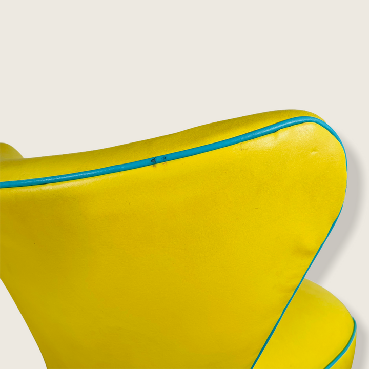 Mid-Century Modern Yellow Oversized Wingback Chair image 8