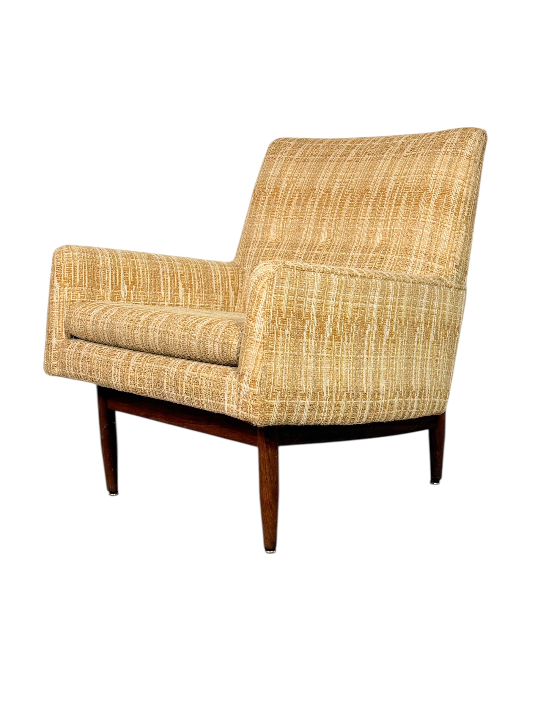 1950s Jens Risom Club Lounge Chair with Walnut Frame image 1