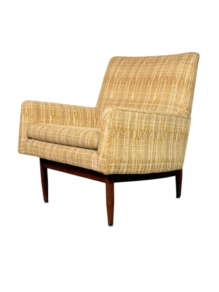 1950s Jens Risom Club Lounge Chair with Walnut Frame image 1
