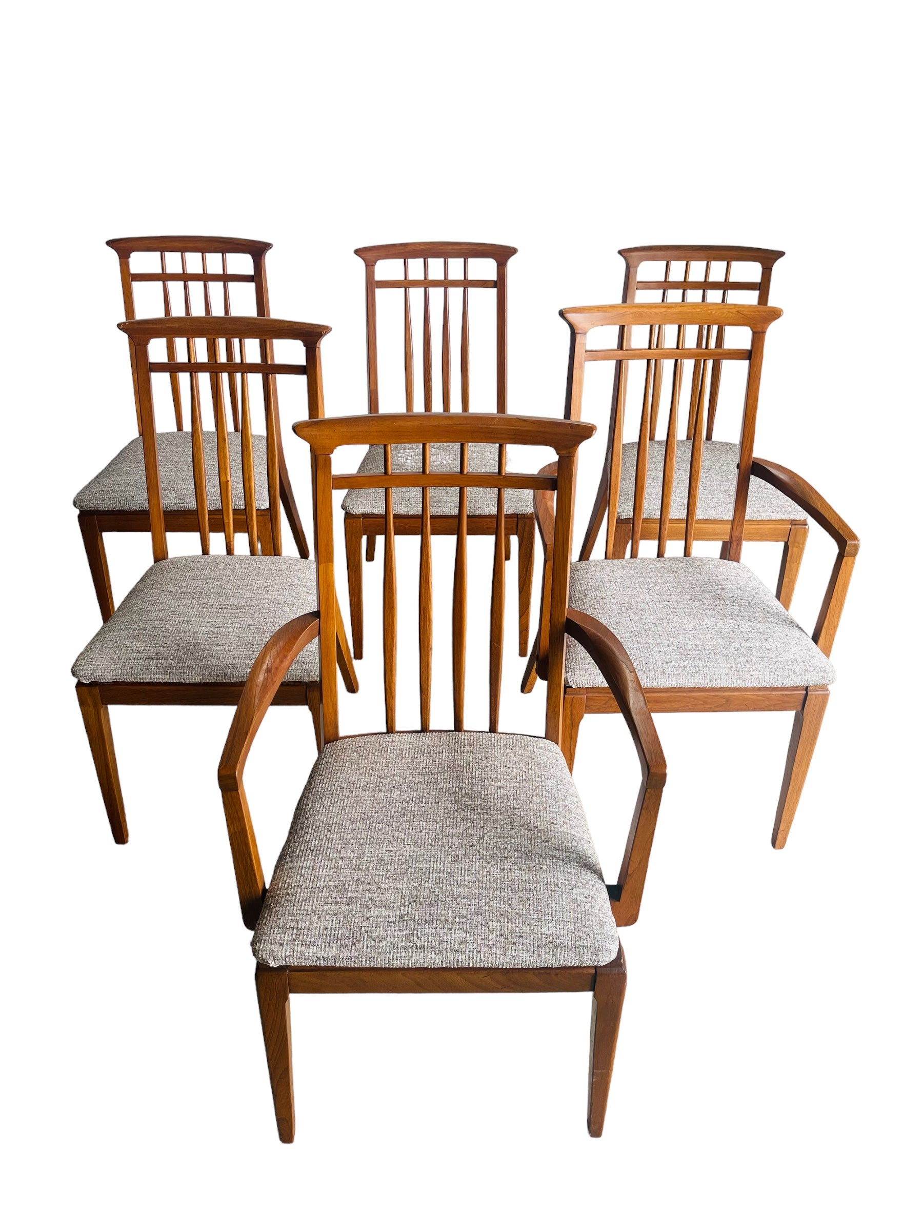 Set of 6 Mid Century Modern Walnut Dining Chairs image 0