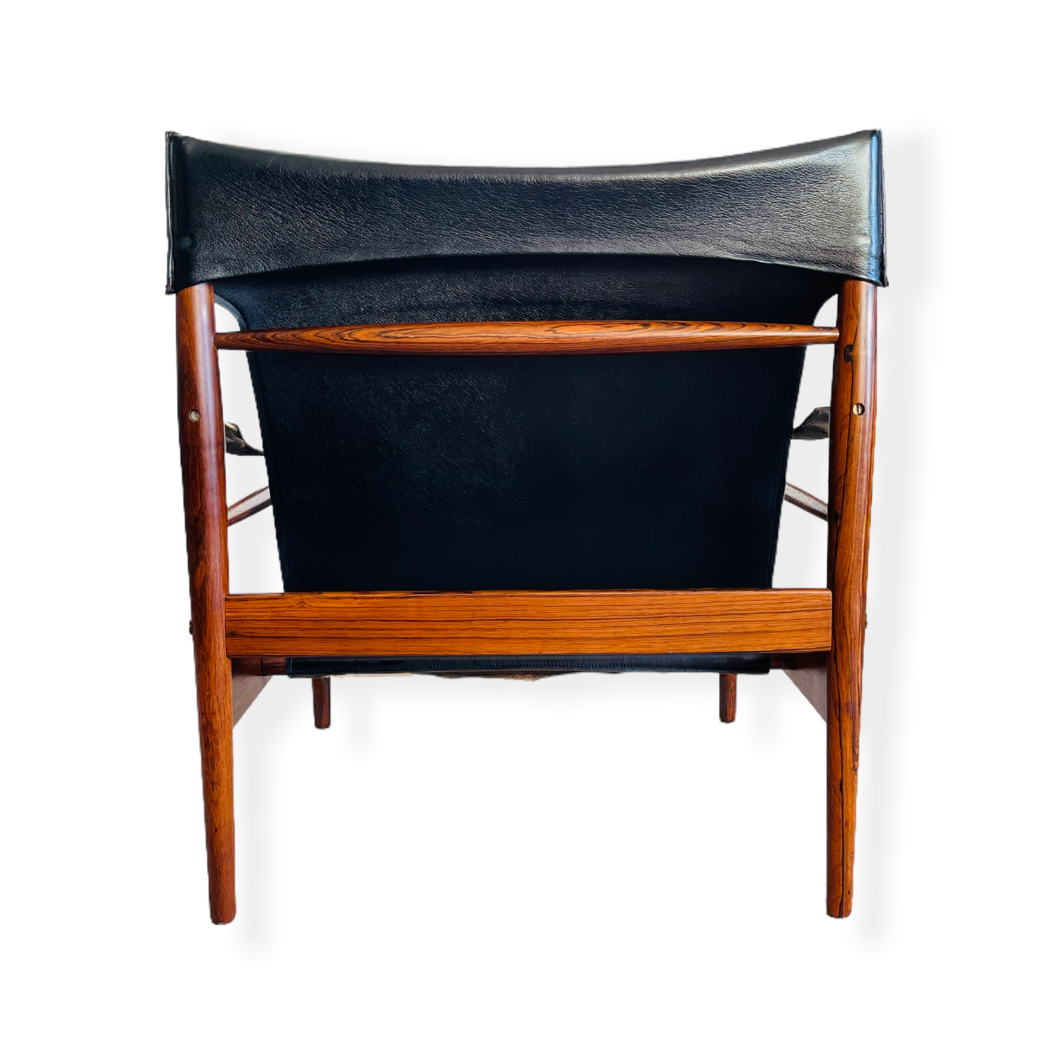 Danish Modern Rosewood Antelope Safari Leather Chair by Hans Olsen image 3