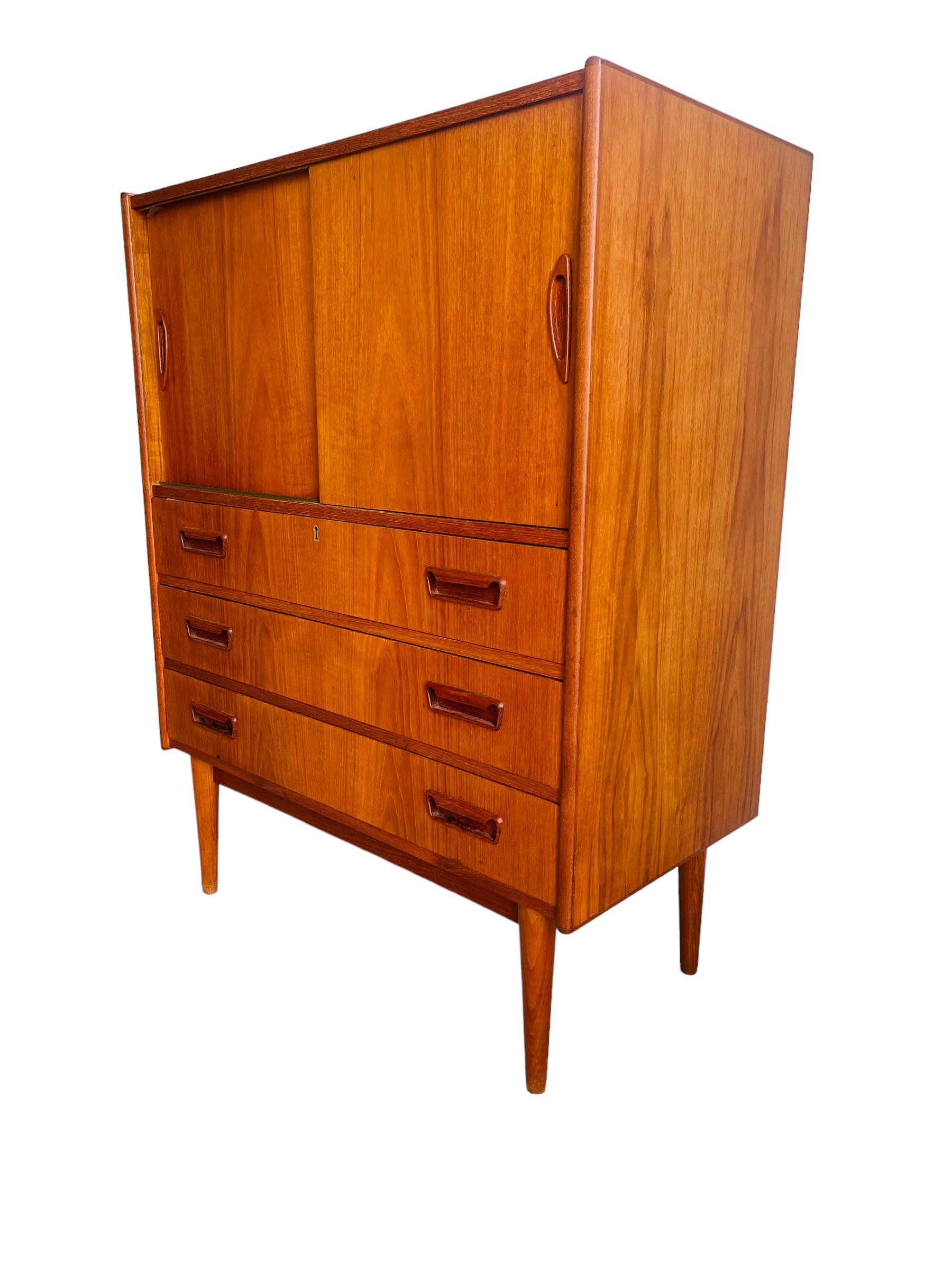 Danish Modern Teak Chest with Sliding Doors image 2