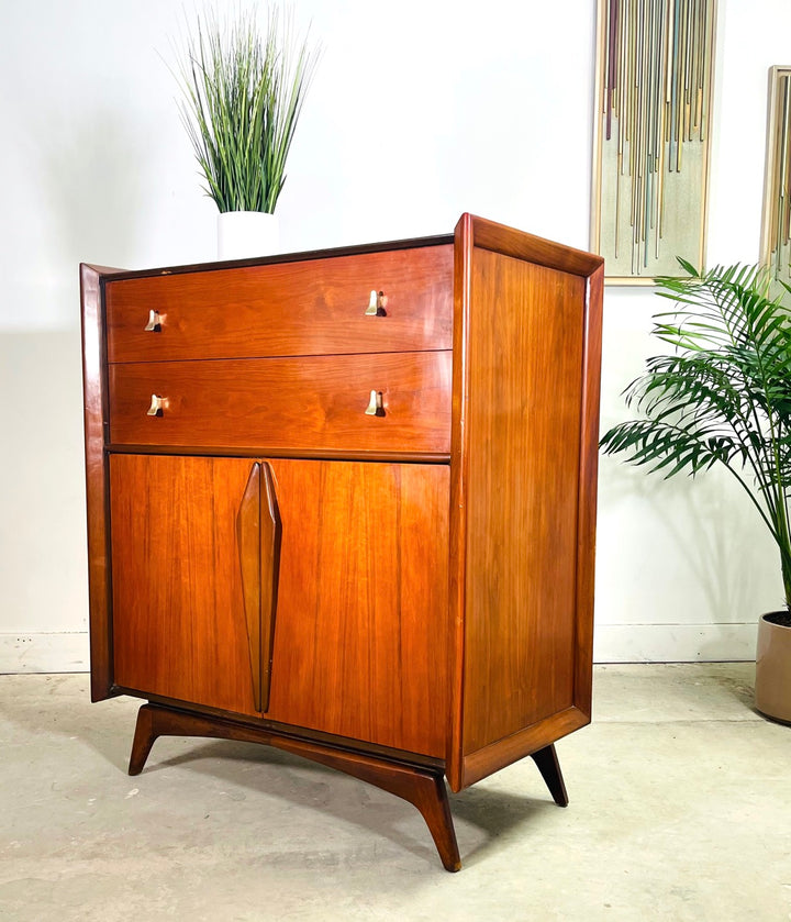 Mid-Century Modern Walnut Tall Highboy Dresser by Genova Furniture Co.  image 0