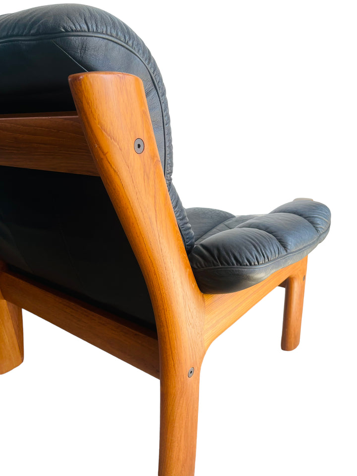 Mid Century Modern Ekornes Teak & Leather Lounge Chair image 3