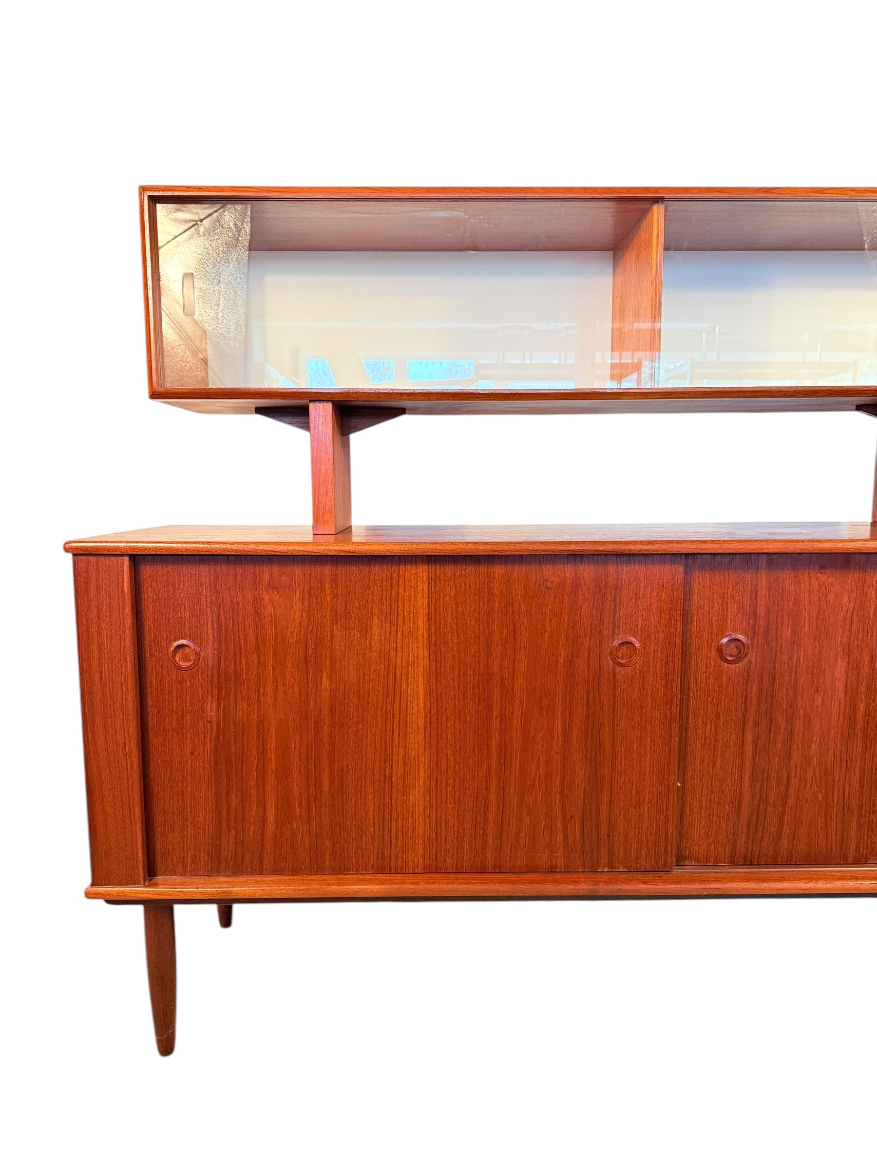 Mid-Century Modern Teak Sideboard + Hutch by R. Huber – 1960s image 4