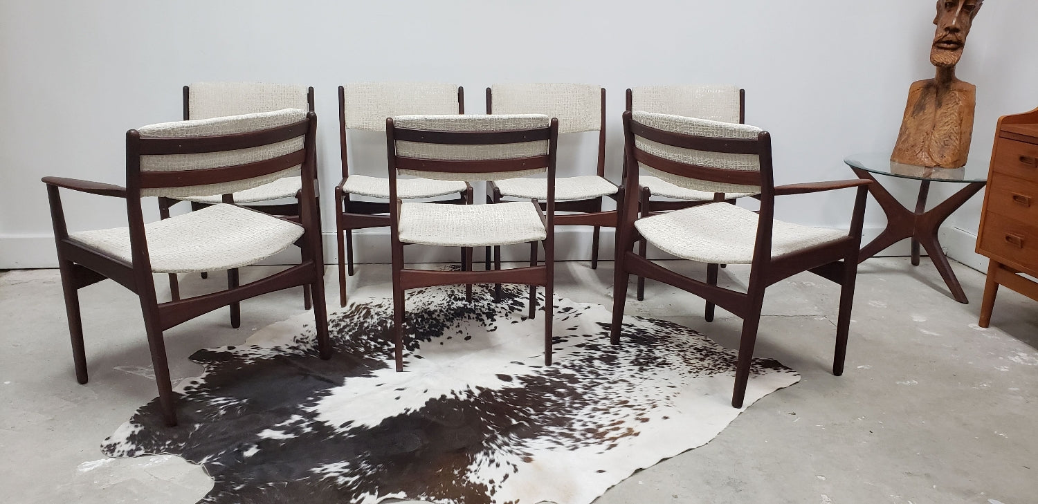 Set (7) Poul Volther Frem Rojle Dining Chairs Denmark c 1960 image 3
