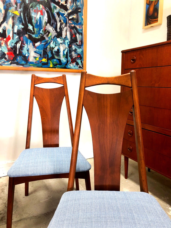 Set 6 Mid-Century Modern Walnut Dining Chairs By Young Manufacturing image 3