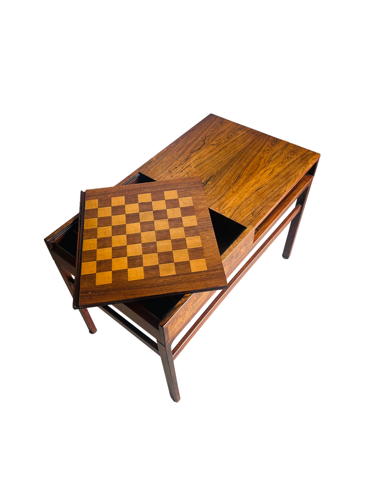 Danish Modern Rosewood Chess/Game Table by Illum Wikkelsø image 5