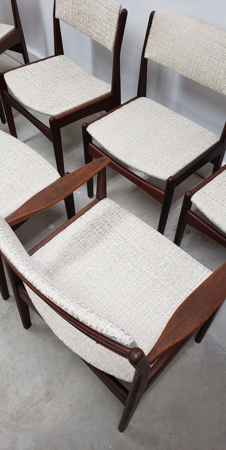 Set (7) Poul Volther Frem Rojle Dining Chairs Denmark c 1960 image 11