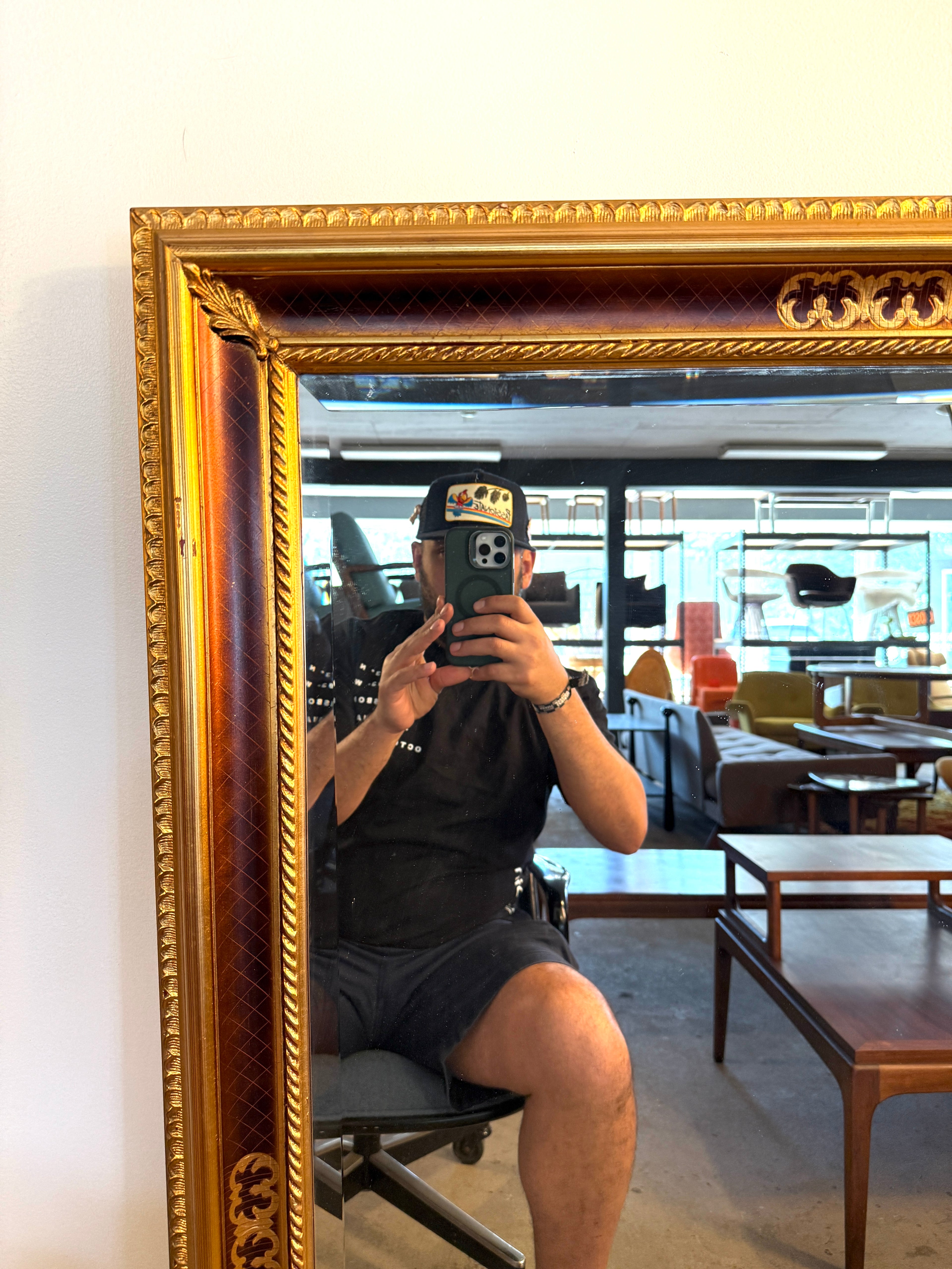 Vintage Large Mirror With Gold Frame by Carolina Mirror Company image 2