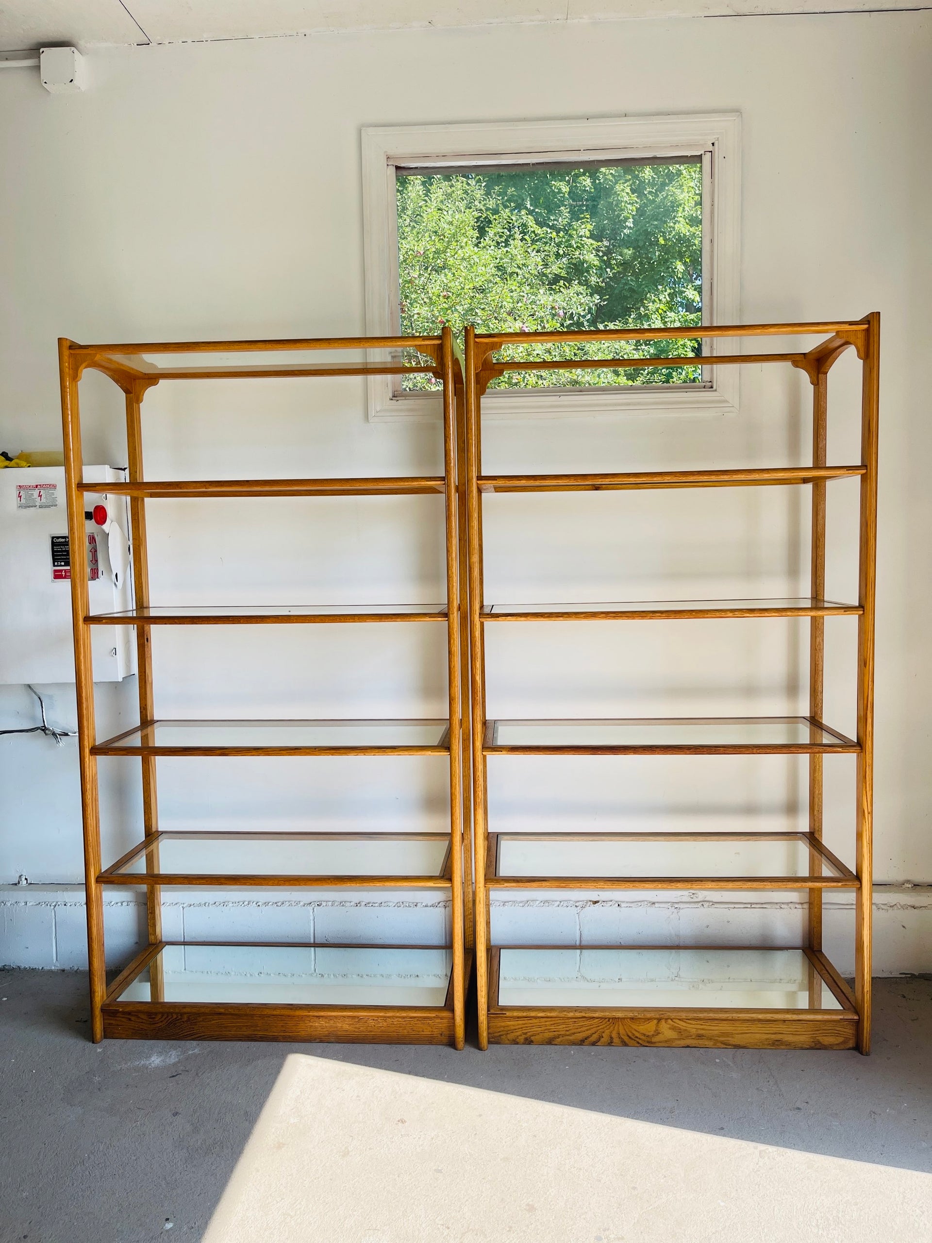 Custom oak glass shelving / 3 Units Available ￼ image 1