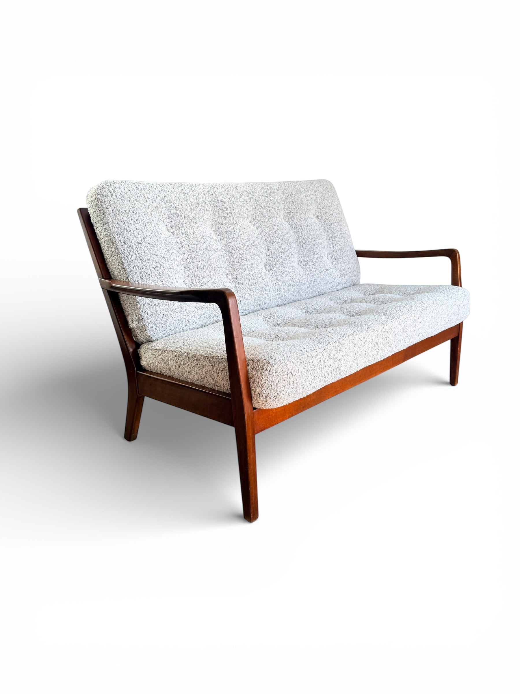 Mid Century Modern Danish Style Loveseat Sofa Attributed to Ole Wanscher 1960s