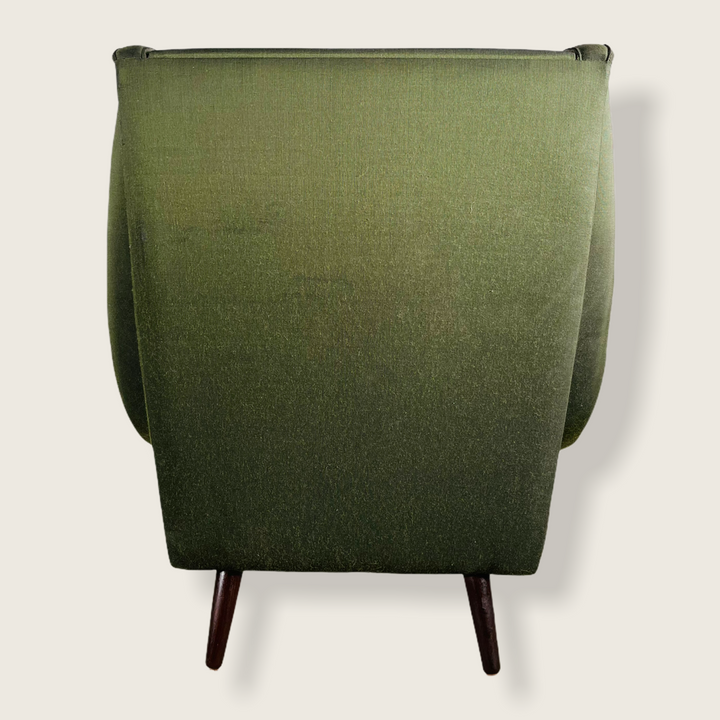 1960s Danish Modern Green Upholstered Lounge Chair  image 6