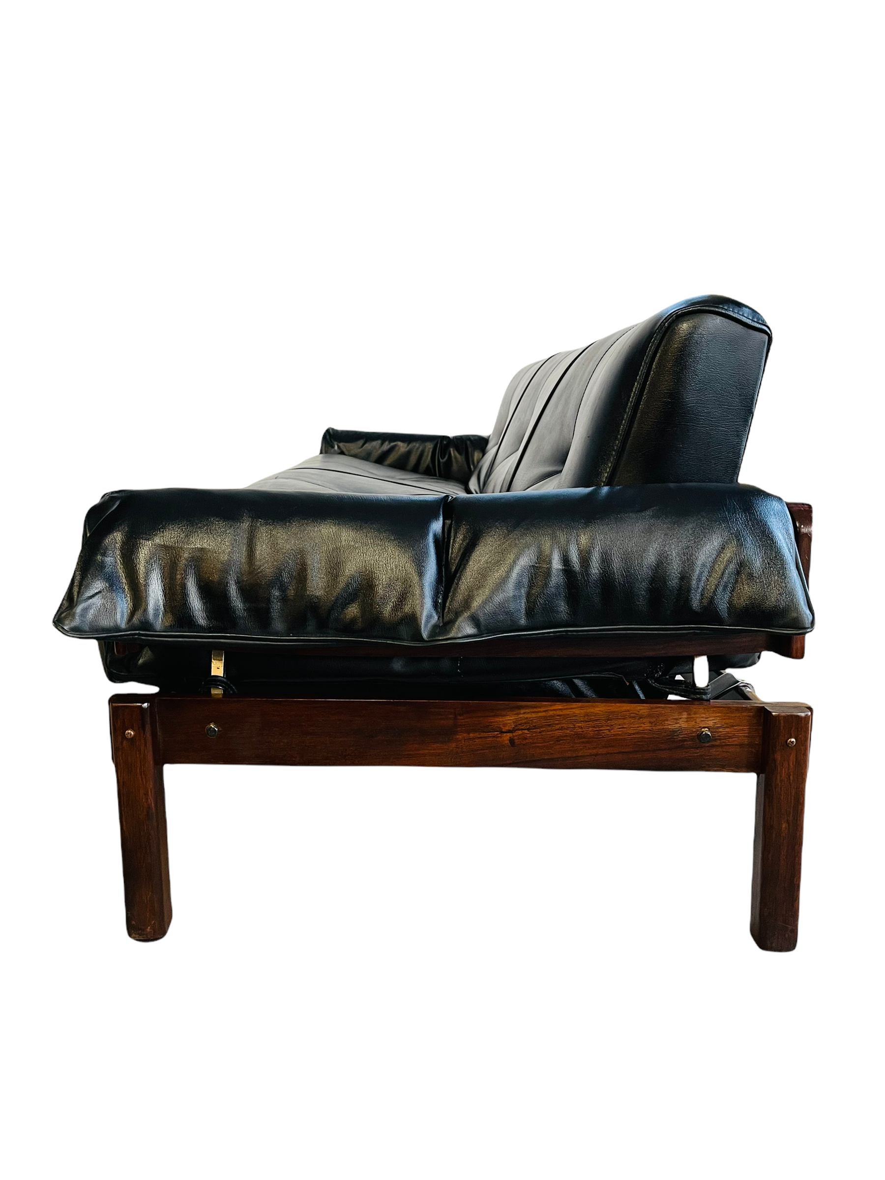 Percival Lafer Brasilian Rosewood Leather Sofa  image 5
