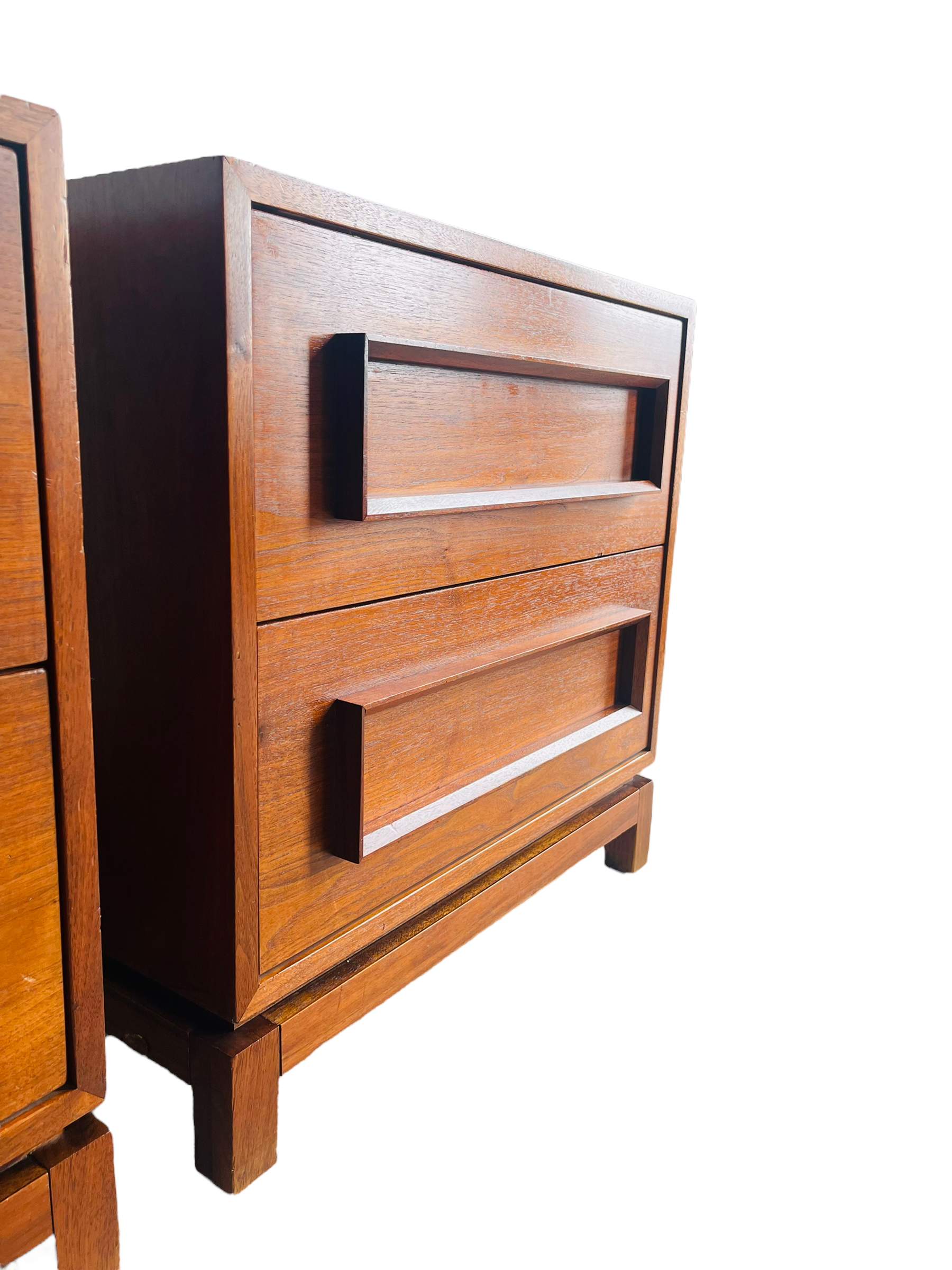 Pair of Mid-Century Modern Walnut Nightstands  image 1