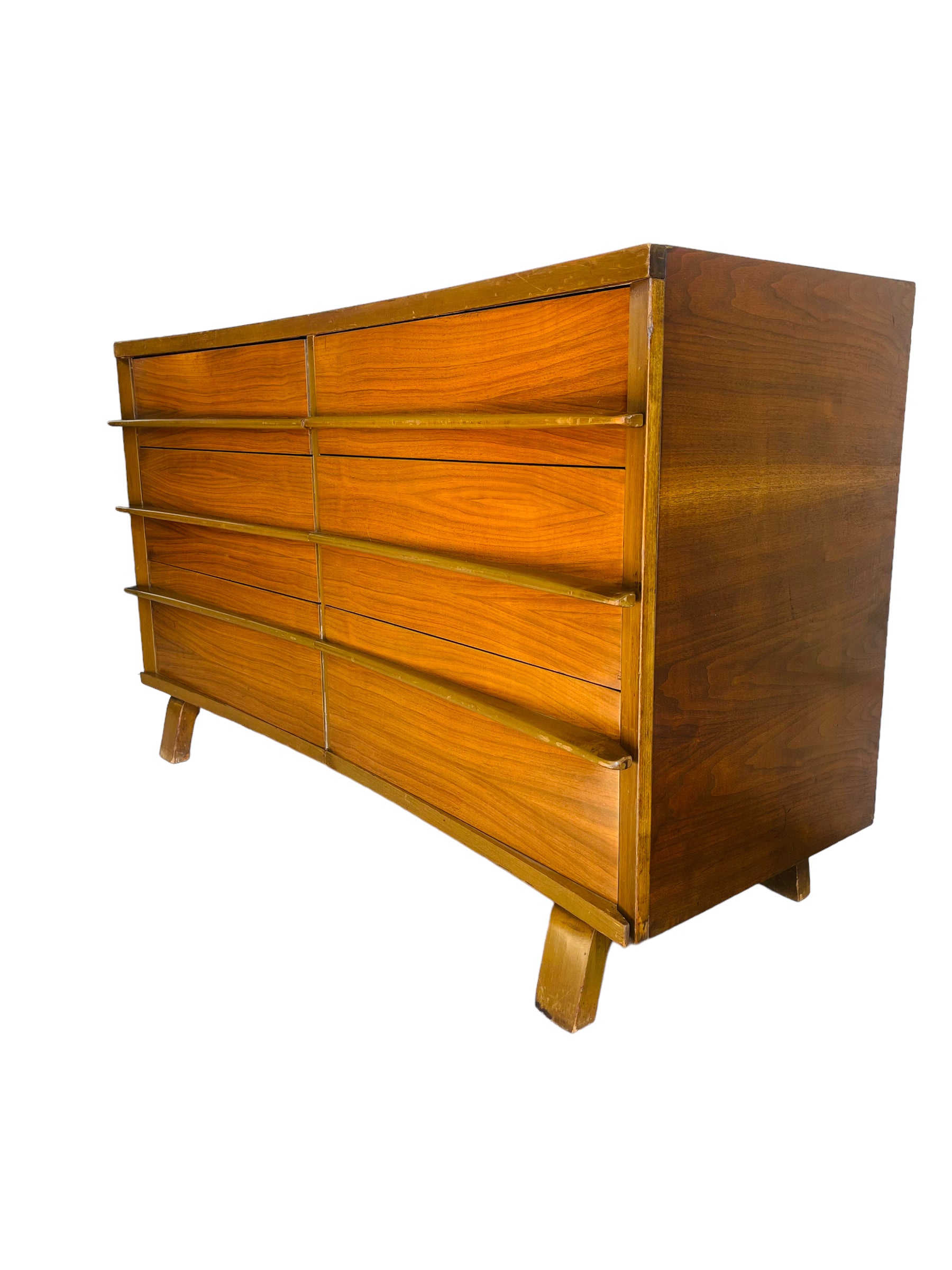 Mid Century Modern Bow Front Walnut Dresser / Credenza  image 3